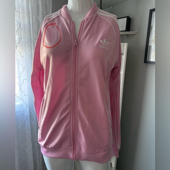 Adidas Pink Bomber Jacket Lightweight Casual - Picture 5 of 5
